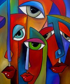 Colorful Faces Abstract Art paint by numbers
