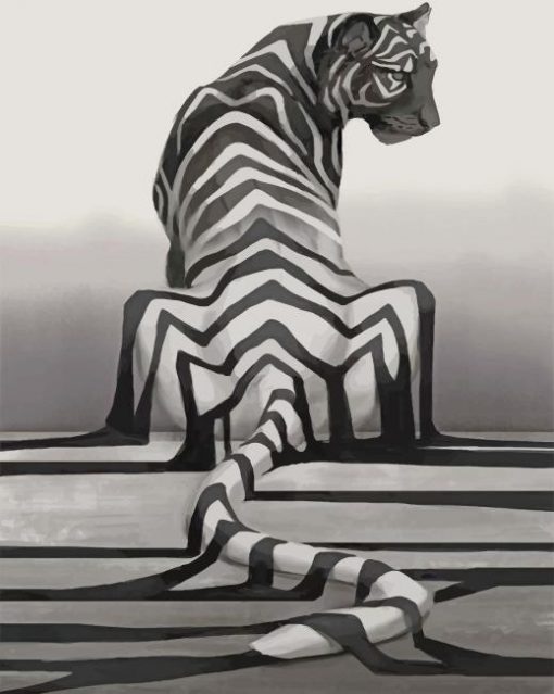 Black And White Tiger paint by numbers