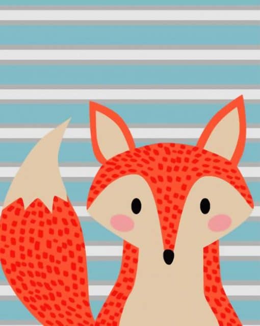 Cute Orange Fox Illustration paint by numbers