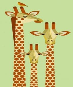 Giraffes illustration paint by numbers