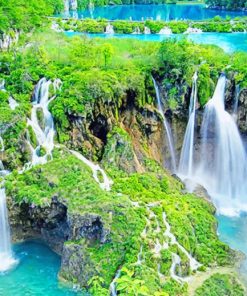 Plitvice Lakes Croatia paint by numbers
