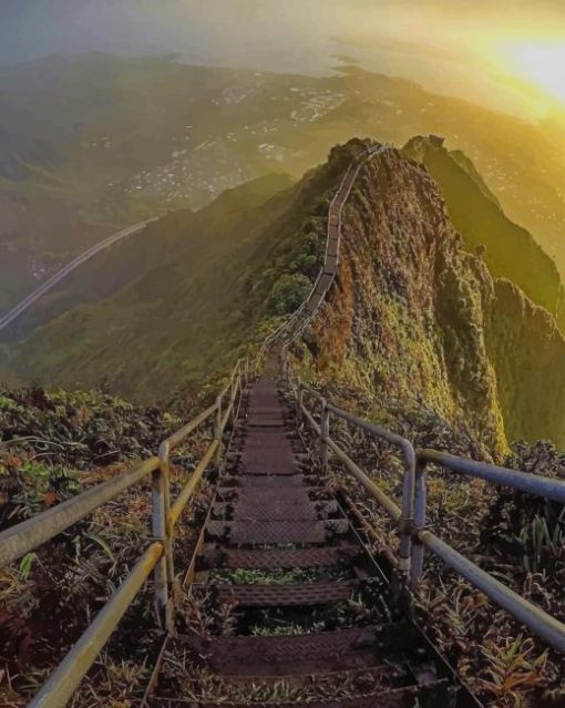 Stairway To Heaven Oahu Hawaii paint by numbers