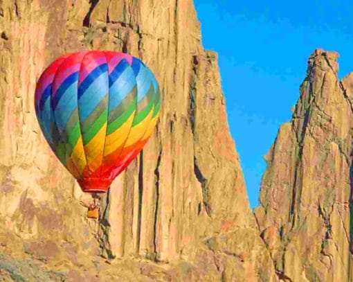 Air Baloon In Mountain Clif paint by numbers