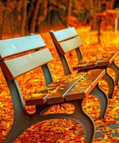 Autumn Benches Paint By Numbers