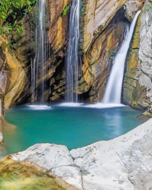 Bogove Waterfall Albania paint by numbers