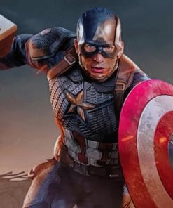 Captain America Hero Chris Evans War Hammer paint by numbers