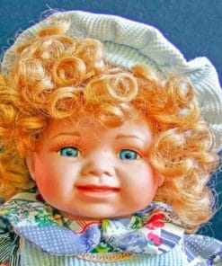 Curly Golden Haired Porcelain Doll paint by numbers