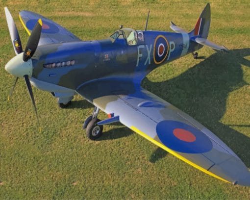 Fighter Airplane Super marine Spitfire RAF British paint by numbers