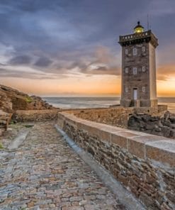 France Sunrise In Coast Lighthouse paint by numbers