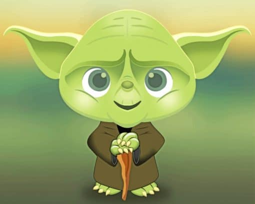 Green Master Yoda paint by numbers