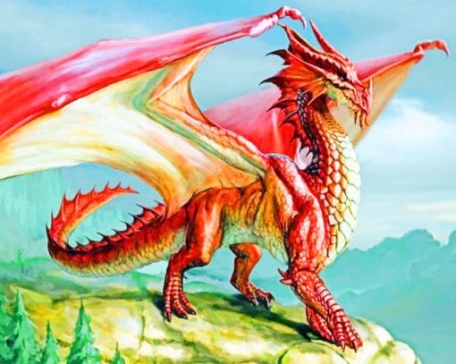 Red Dragon Myth paint by numbers