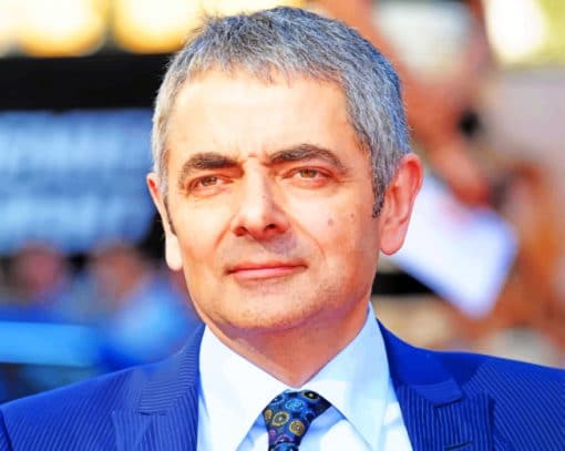 Actor Rowan Atkinson paint by numbers