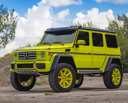 Yellow Mercedes Benz G Class paint by numbers