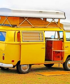 Yellow Travel Van paint by numbers