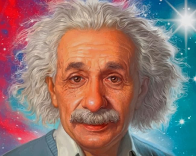 Albert Einstein Portrait Painting Line Drawing Canvas Tote Bag 