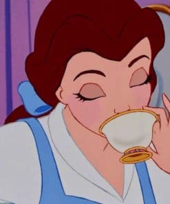 Belle Drinking Coffee paint by numbers