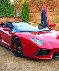 Cherry Red Lamborghini paint by numbers