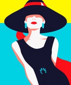 Black Dress Fashion Girl Illustration paint by numbers