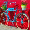 Flower Vases On A Bicycle Decor paint by numbers