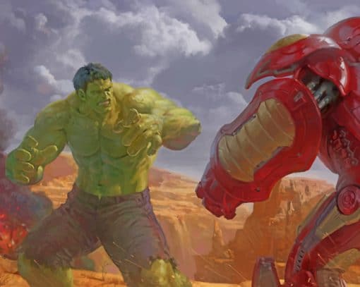 Hulk VS Iron Man paint by numbers
