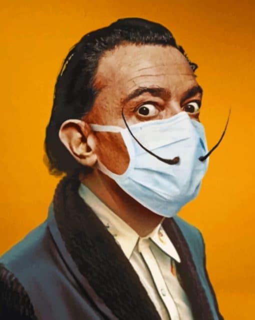 Salvador Dali Wearing Mask paint by numbers