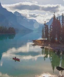 Spirit Island Maligne Lake Canada paint by numbers