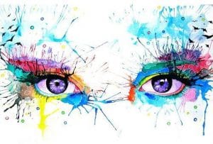 Abstract Eyes paint by numbers