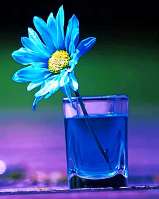 Blue Flower In Glass paint by numbers