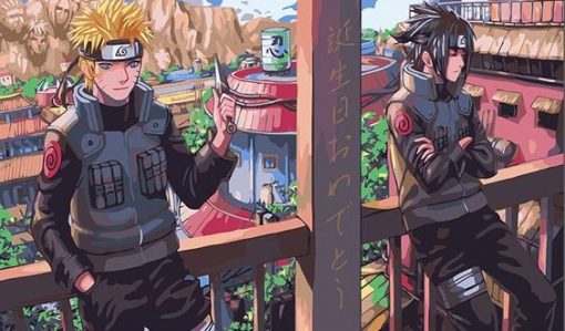 Naruto And Sasuke Jounin paint by numbers