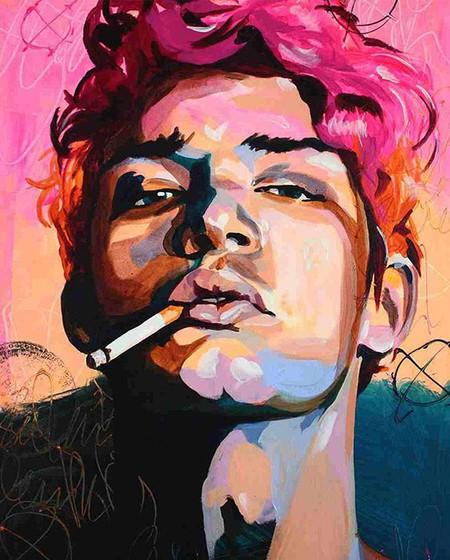 Smoking Boy Art - Pop Arts Paint By Numbers - Paint by numbers UK