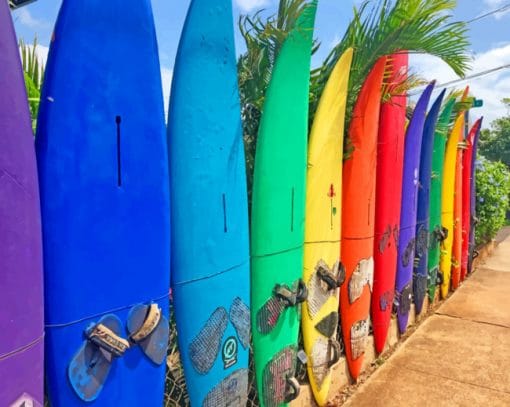 Colorful Surfing Boards Paint By Numbers