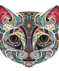 Ornamental Cat Colored paint by numbers