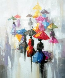 Ladies with umbrella paint by number
