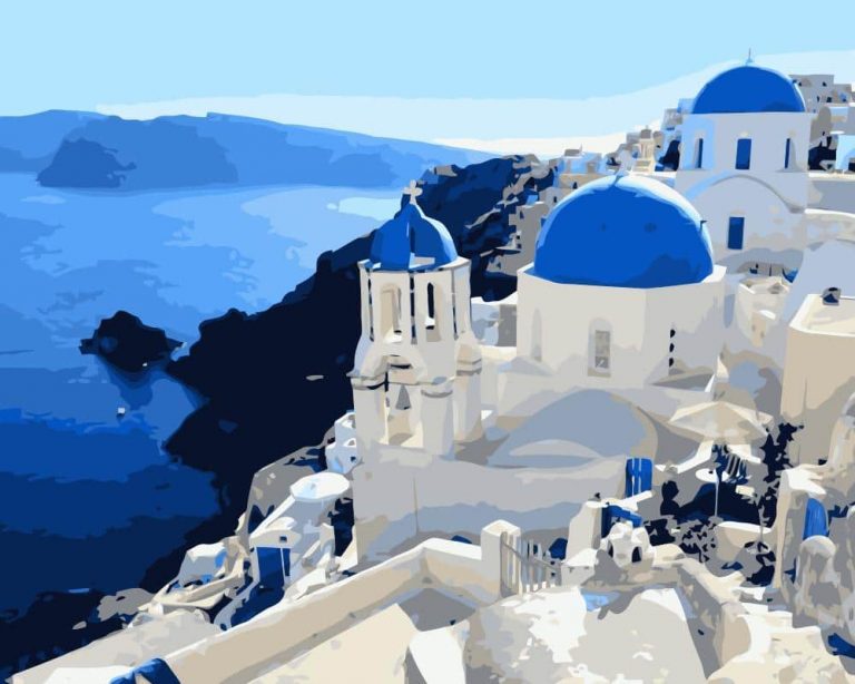 Santorini Greece Cities Paint By Number Paint by numbers UK