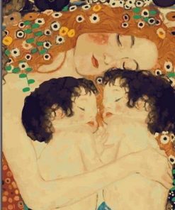 Mother and Child by Gustav Klimt paint by numbers