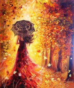 Women In Autumn Trees paint by numbers