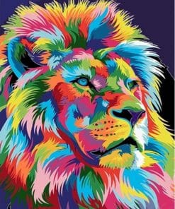 Colorful Abstract Lion Paint by numbers