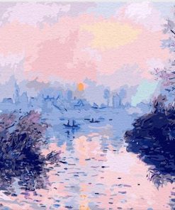 Sunset On The Seine At Lavacourt paint by numbers