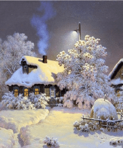 Winter Snow Villa Paint by numbers