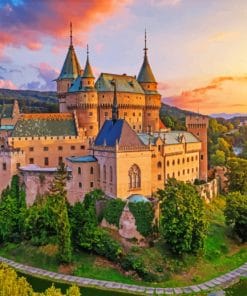 Bojnice Castle In Slovakia paint by numbers