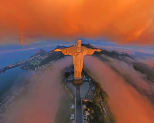 Christ The Redeemer In Rio De Janeiro paint by numbers