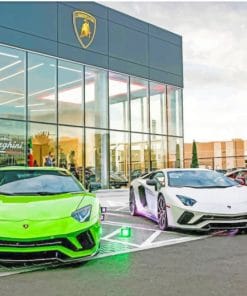 A Row Of Lamborghini Cars paint by numbers