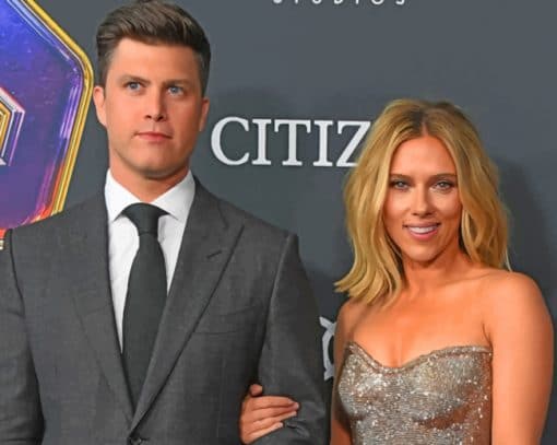 Colin Jost And Scarlett Johansson paint by numbers