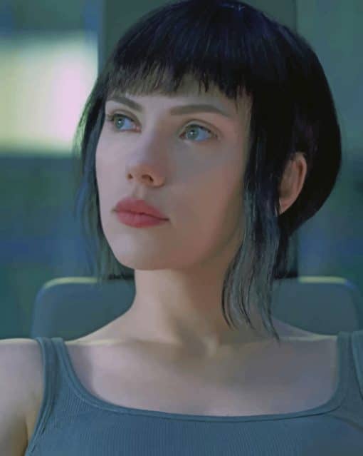 Black Haired Scarlett Johansson paint by numbers