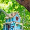 Tiny Blue Birds House paint by numbers