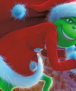 The Grinch Dressing As Santa paint by numbers