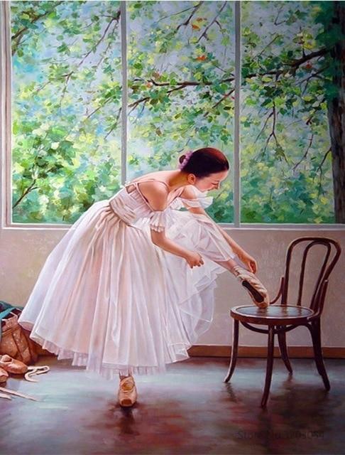 White Skirt Ballerina paint by numbers