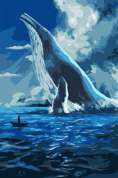 Big Blue Whale Paint by numbers