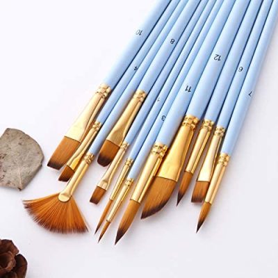 Blue Acrylic Paint Brush Set