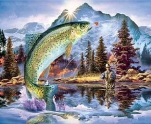 Fly Fishing Artwork - Paint By Number - Paint by numbers UK